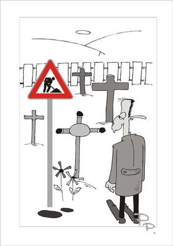 Cartoon: Traffic sign (medium) by paraistvan tagged sign,traffic,bury