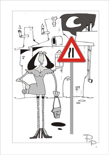 Cartoon: Traffic sign (medium) by paraistvan tagged sign,traffic,woman