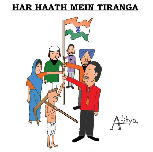 Har Haath Mein Tiranga By artakp | Nature Cartoon | TOONPOOL