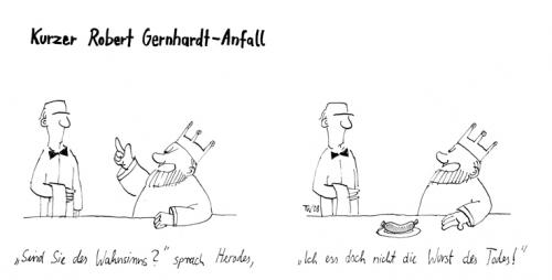 Cartoon: Kurzer Robert Gernhardt-Anfall (medium) by Tobias Wieland tagged robert,gernhardt,anfall,wurst,humor,reim,gedicht,