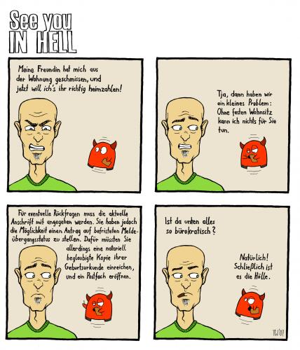 Cartoon: See you in hell (medium) by Tobias Wieland tagged see,you,in,hell,hölle,teufel,religion,fun,funny,humor,humour,