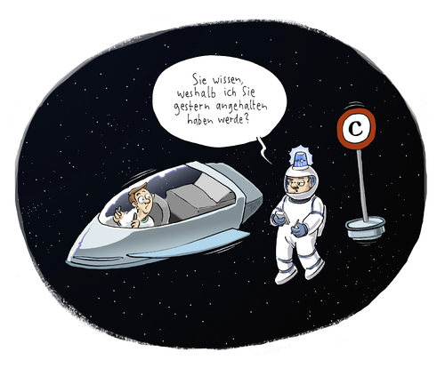 Cartoon: Weltraumverkehrsordnung (medium) by Tobias Wieland tagged all,weltall,weltraum,physik,cartoon,wieland,einstein,relativitätstheorie,albert,lichtgeschwindigkeit,zeitreise,zeit,raumschiff,ufo,polizei,verboten,verbot,geschwindigkeit,tempolimit,kontrolle,wissenschaft,kosmos,sterne,raum,astronaut,nasa,all,weltall,weltraum,physik,cartoon,wieland,einstein,relativitätstheorie,albert,lichtgeschwindigkeit,zeitreise,zeit,raumschiff,ufo,polizei,verboten,verbot,geschwindigkeit,tempolimit,kontrolle,wissenschaft,kosmos,sterne,raum,astronaut,nasa