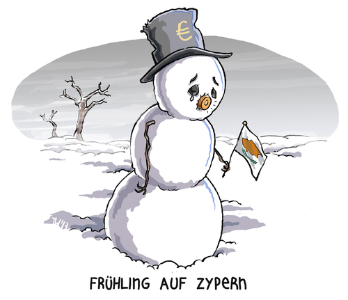 Cartoon: Zypern (medium) by Tobias Wieland tagged zypern,eu,europa,euro,krise,bank,banken,kunden,zwangsabgabe,rettungspaket,karikatur,tobias,wieland,winter,schneemann,frühling,schnee,zypern,eu,europa,euro,krise,bank,banken,kunden,zwangsabgabe,rettungspaket,karikatur,tobias,wieland,winter,schneemann,frühling,schnee