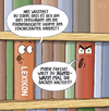 Cartoon: ... (small) by Tobias Wieland tagged buch bücher bücherregal regal bibliothek seegurke lexikon wikipedia