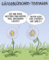 Cartoon: Gänseblümchen-teenager (small) by Tobias Wieland tagged gänseblümchen,sex,erstes,mal,teenager,aufklärung