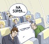 Cartoon: Mal wieder typisch (small) by Tobias Wieland tagged kissen,flug,flugzeug,schlaf,schlafen