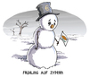 Cartoon: Zypern (small) by Tobias Wieland tagged zypern,eu,europa,euro,krise,bank,banken,kunden,zwangsabgabe,rettungspaket,karikatur,tobias,wieland,winter,schneemann,frühling,schnee