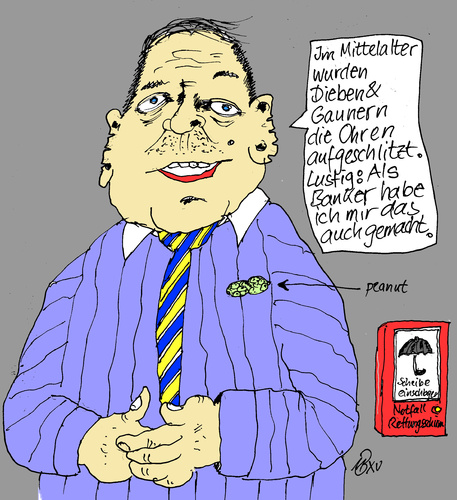 Cartoon: Banker Schlitzohr (medium) by Marbez tagged aufschlitzen,ohren,banker