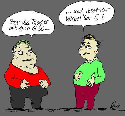 Cartoon: Der G Faktor (medium) by Marbez tagged g36,g7,ärger