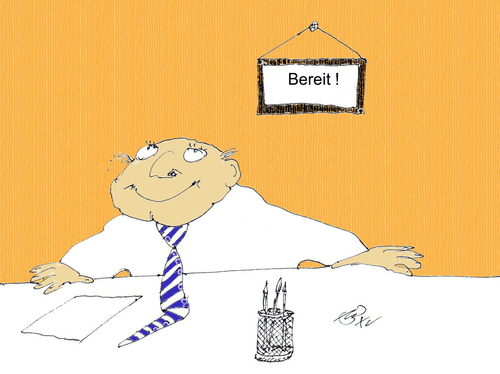 Cartoon: Der Wunscharbeitnehmer (medium) by Marbez tagged wunscharbeitnehmer,bereit,da