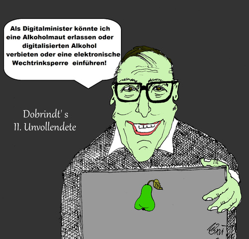 Cartoon: Digitale Wechtrinksperre (medium) by Marbez tagged unvollendete,dobrindt,wechtrinksperrre