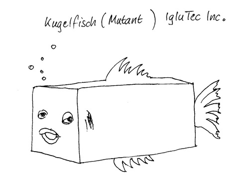 Cartoon: Mutant Kugelfisch (medium) by Marbez tagged mutation,kugelfisch,praktisch