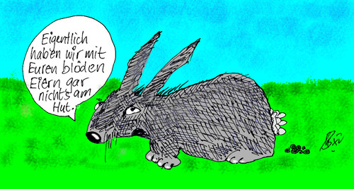 Cartoon: Ostereier (medium) by Marbez tagged hasen,ostern,rasen