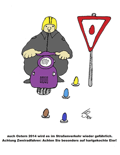 Cartoon: Osterverkehr 2014 (medium) by Marbez tagged ostern,verkehr,gefahren