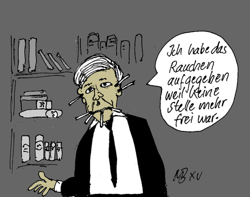 Cartoon: Rauchen aufgegeben (medium) by Marbez tagged rauchen,aufgabe,helmuth,schmidt