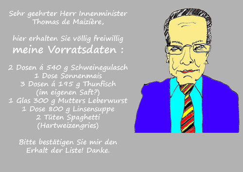 Cartoon: Vorratsdatenspeicherung (medium) by Marbez tagged vorratsdaten,metadaten,vorräte