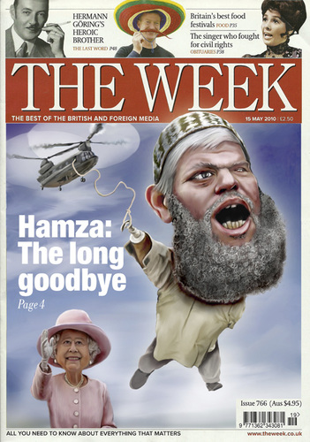 Cartoon: Abu Hamza (medium) by Dom Richards tagged abu,hamza,preacher,cleric,terrorist