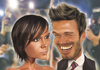 Cartoon: David and Victoria Beckham (small) by Dom Richards tagged beckham,caricature,posh,becks