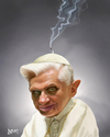 Cartoon: Ex-pope Benedict (small) by Dom Richards tagged pope,caricature,benedict