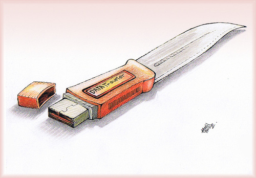 Cartoon: Flash memory Knife ... (medium) by kamil yavuz tagged kill,knife,flash,memory