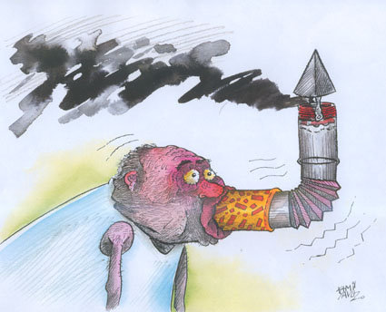 Cartoon: Haydi baca gibi tüttürün... (medium) by kamil yavuz tagged kamil,yavuz,net