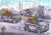 Cartoon: women and  cars (small) by kamil yavuz tagged women,car,road