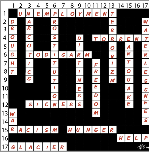 Cartoon: crossword puzzle (medium) by Hilmi Simsek tagged puzzle