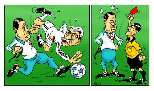 Turkey - Germany football match By Hilmi Simsek | Sports Cartoon | TOONPOOL