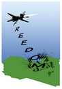 Cartoon: LIBYA FREEDOM (small) by Hilmi Simsek tagged libya,freedom,kaddafi,france,war,fighter,warplane,plane,bomb,hilmi,simsek,cartoon