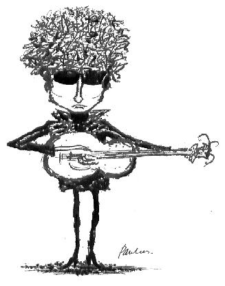 Cartoon: Bob Dylan 1966 (medium) by Paulus tagged dylan,rock,