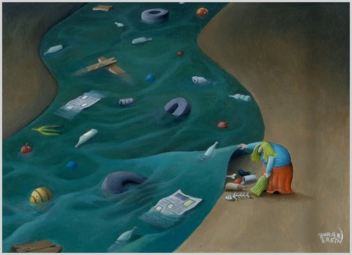 Cartoon: Way of the En.pollution (medium) by Burak Ergin tagged environmental,pollution