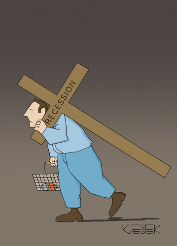 Cartoon: recession (medium) by Jura Karikatura tagged recession