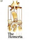 Cartoon: THE HOMERTA (small) by QUIM tagged godfather,omerta,silence,simpson,family,mafia