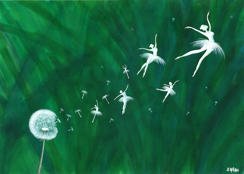 Cartoon: Ballerina (medium) by emraharikan tagged ballerina,dandelion