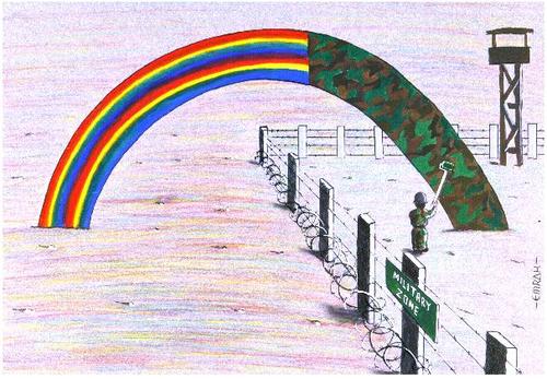 Cartoon: millitary zone (medium) by emraharikan tagged millitary,zone