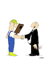Cartoon: employee and patron (small) by emraharikan tagged employee,patron