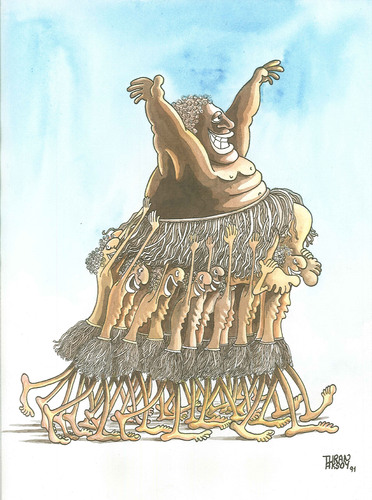 Cartoon: hunger and satiated (medium) by caricaturan tagged caricaturan