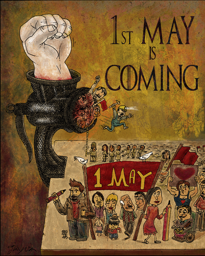 Cartoon: 1st May Coming (medium) by gunberk tagged 1may,game,of,thrones,slogans
