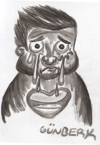 Cartoon: Sadness (medium) by gunberk tagged heart,man,cry,sadness