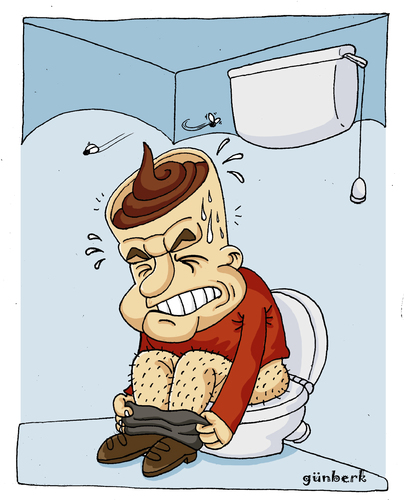 Cartoon: Sisyphe - Sisofos (medium) by gunberk tagged sisofos,toilet,piss,kaka,camus,brain,etre,varlk,hi
