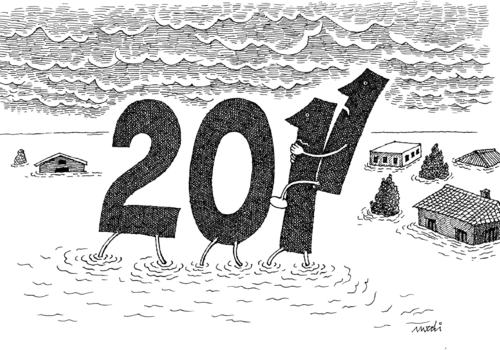 Cartoon: 2011 flooding (medium) by Medi Belortaja tagged flooding,2011