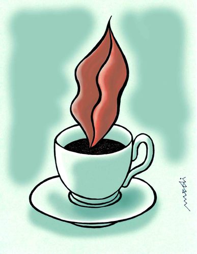 Cartoon: A wonderful coffee (medium) by Medi Belortaja tagged coffee,wonderful,lips,steam