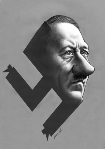 Cartoon: Adolf Hitler (medium) by Medi Belortaja tagged adolf,hitler