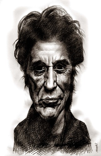 Cartoon: al pacino (medium) by Medi Belortaja tagged actors,people,famous,pacino,al