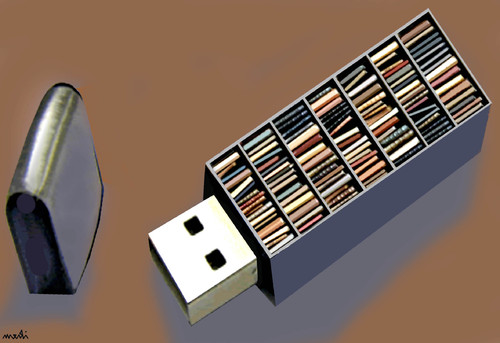 Cartoon: bibliotheque (medium) by Medi Belortaja tagged usb,bibliotheque
