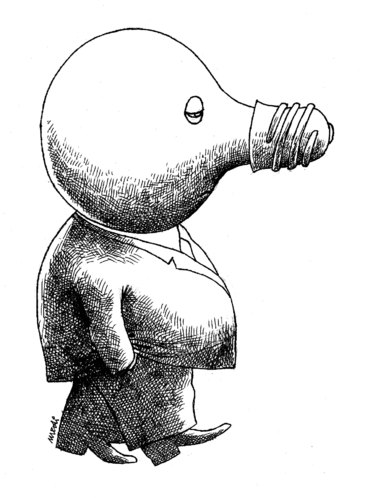 Cartoon: bulb man (medium) by Medi Belortaja tagged electricity,success,idea,light,man,bulb