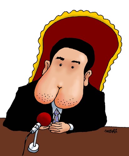 Cartoon: clever speech (medium) by Medi Belortaja tagged clever,speech,politicians,chief,hed,leader,press,conference