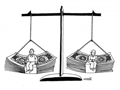 Cartoon: Corrupted Justice (medium) by Medi Belortaja tagged justice,corrupted,money
