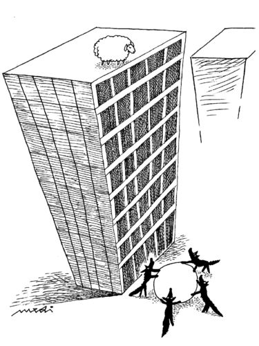 Cartoon: crazy sheep (medium) by Medi Belortaja tagged suicide,sheep,crazy,humor