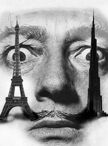 Cartoon: Dali (medium) by Medi Belortaja tagged dubai,burj,eiffel,towers,painter,dali,salvador